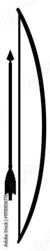 Simple Medieval Longbow and Arrow Silhouette