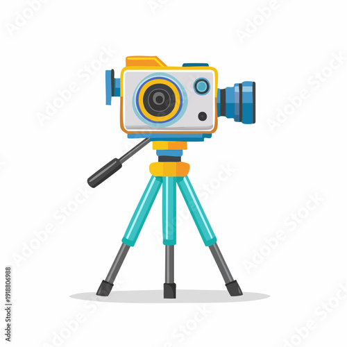 photo camera and tripod