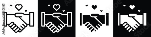 Ijab Qobul lineal glyph icon style in white and black background