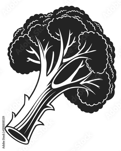 Broccoli Floret Vegetable Icon Clip Art Vector Illustration