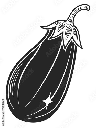 Eggplant Aubergine Vegetable Icon Clip Art Vector Illustration