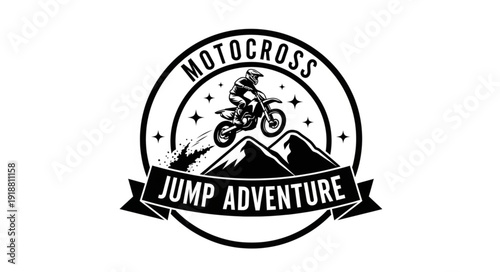 Motocross Jump Adventure Logo Design.