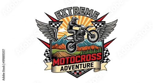 Motocross Logo Design with Wings.