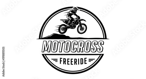 Motocross Freeride Logo Design Element.