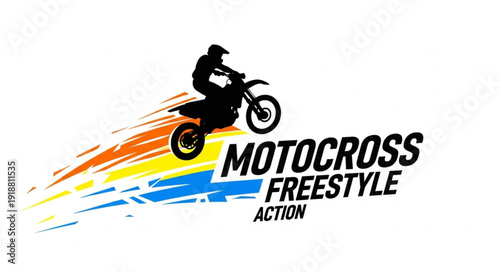 Motocross Freestyle Action Logo Design.