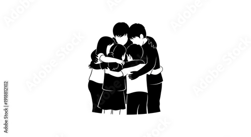 Group of people standing together in unity and solidarity.