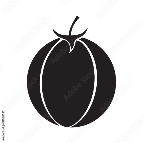 galia melon silhouette vector icon on transparent background