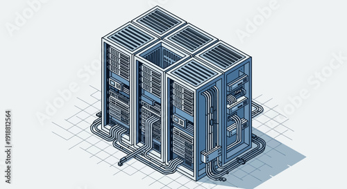 blue server room architecture