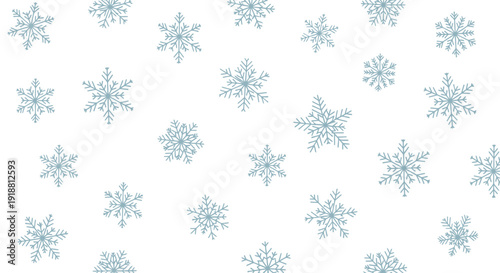 blue snowflakes on white background