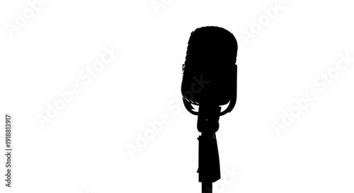 microphone silhouette, podcasting equipment