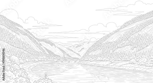 mountain range landscape with a lake