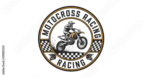 Motocross Racing Logo Design Element.
