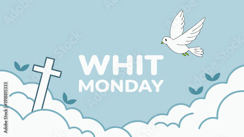 Gemini said

Happy Easter card featuring a vector illustration of a cartoon bird flying through blue sky clouds and rain as a symbol of nature and love