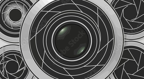 Camera lens, photography, aperture, black and white