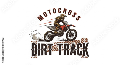 Motocross Rider Dirt Track Racing.