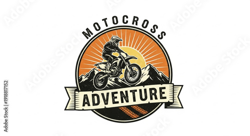 Motocross Rider Adventure Logo Design.