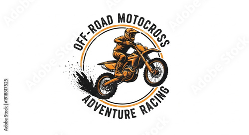 Motocross Rider Dirt Bike Racing Logo.