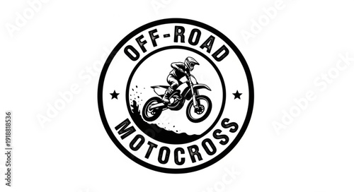 Motocross Rider Off Road Motorcycle Logo.