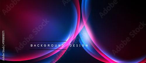Abstract flowing shapes, vibrant colors blend. Modern design, dynamic curves create visual interest. Background features gradients, smooth transitions.