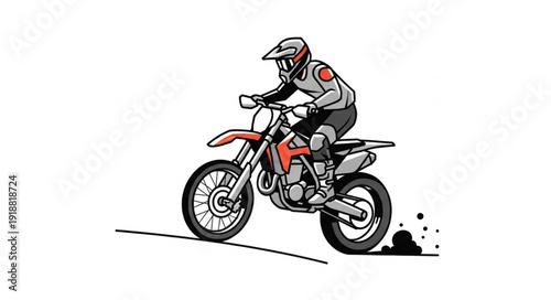 Motocross Rider on Dirt Bike.