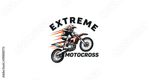 Motocross Rider Extreme Motorcycle Logo.