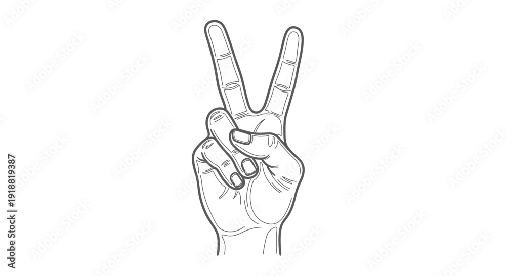 Fototapeta premium peace sign hand gesture