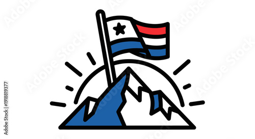 paraguay flag, mountains, patriotism, landscape