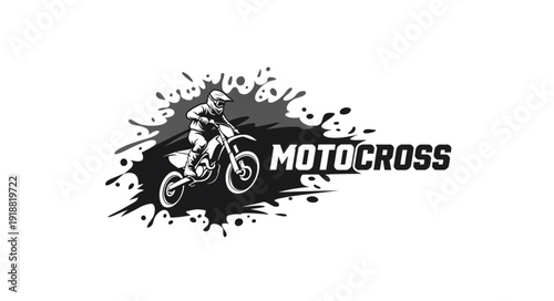 Motocross Rider Logo Design Element.