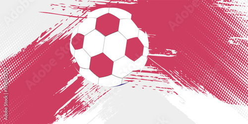 football cup , soccer ball. Sport poster, infinity concept background ( Translation : Qatar )