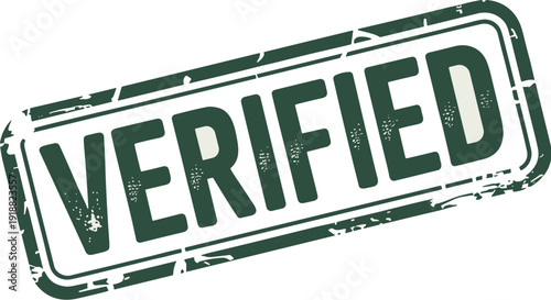 Verified Rubber Stamp Illustration: A Grunge-Textured Green Stamp for Approvals, Authenticity, and Quality Assurance in Business and Legal Contexts, Ideal for Graphic Design Projects