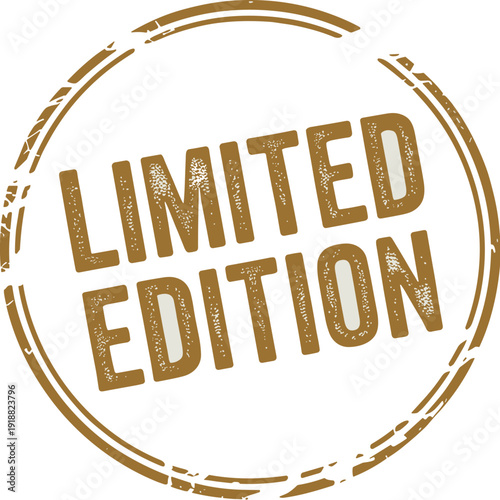 Distressed Retro Limited Edition Stamp - Vintage Style Graphic Design Element for Promotions, Branding and Marketing Materials, Emphasizing Exclusivity and Rarity of Products