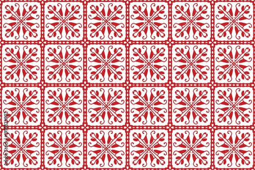 Vintage Christmas seamless pattern set featuring festive snowflake ornaments and geometric floral textures for elegant textile design and retro wallpaper backdrops
