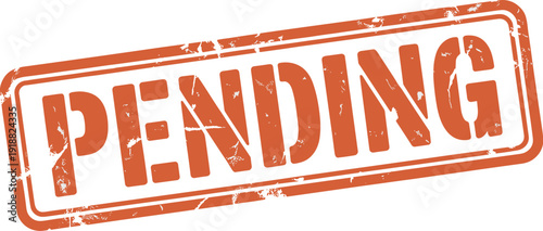 Vintage Pending Stamp Illustration: Retro Rubber Stamp Design for Business, Documents and Graphic Elements with Faded Orange Ink Effect on Neutral Background