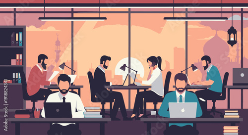 people working in a modern office.