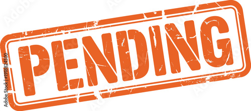Distressed Orange Pending Stamp on Off-White Background: A Versatile Graphic for Business, Finance, and Document Management with Vintage Appeal and Authentic Texture