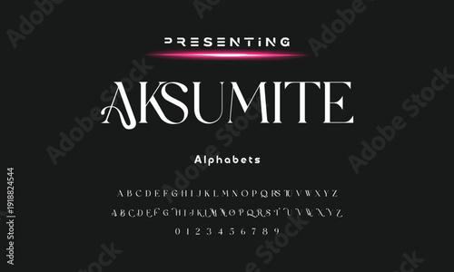 Lettering Minimalist Fashion. Elegant alphabet letters serif font and number. Typography fonts regular uppercase, lowercase.