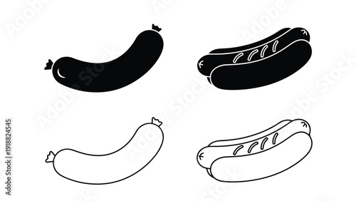 Banana peel slip hazard flat vector illustration - Line and glyph icon set - Stickers and Clipart - PNG and SVG Icon collection - Lineal icons - Editable icon