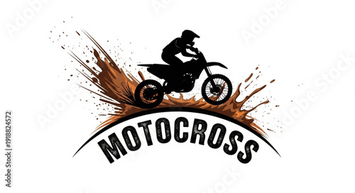 Motocross Rider Silhouette Graphic Design.