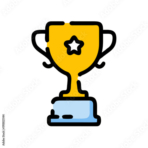 Gold trophy cup Icon illustration, trophy cup icon, gold trophy cup