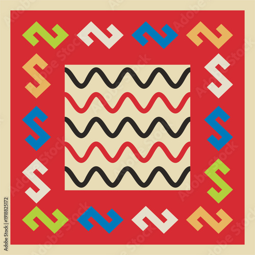 Traditional Slavic, Bulgarian decorative embroidery vector pattern. Seamless ornamental motifs for folklore costume, clothing, textile, damask, craft knitting, sewing. Balkan cultural heritage.