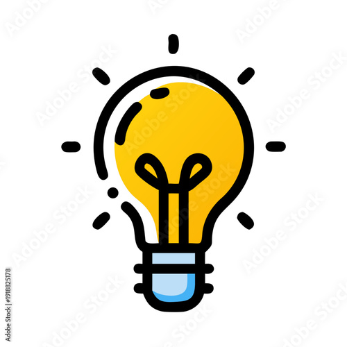 light bulb vector illustration, light bulb icon, vector light bulb