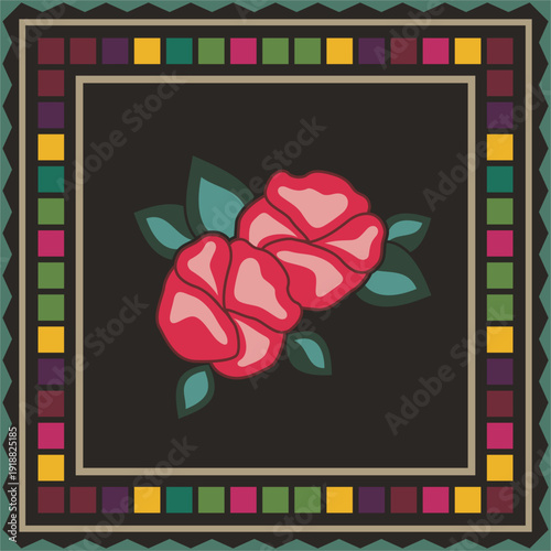 Traditional Slavic, Bulgarian decorative embroidery vector pattern. Seamless ornamental motifs for folklore costume, clothing, textile, damask, craft knitting, sewing. Balkan cultural heritage.