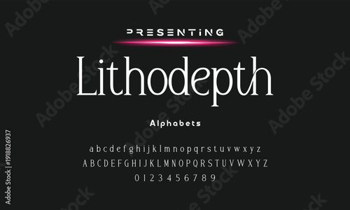 Lettering Minimalist Fashion. Elegant alphabet letters serif font and number. Typography fonts regular uppercase, lowercase.