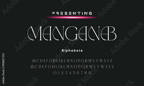 Lettering Minimalist Fashion. Elegant alphabet letters serif font and number. Typography fonts regular uppercase, lowercase.