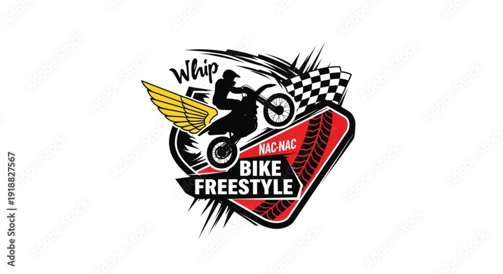 Fototapeta premium Motorcycle Freestyle Racing Logo Design.