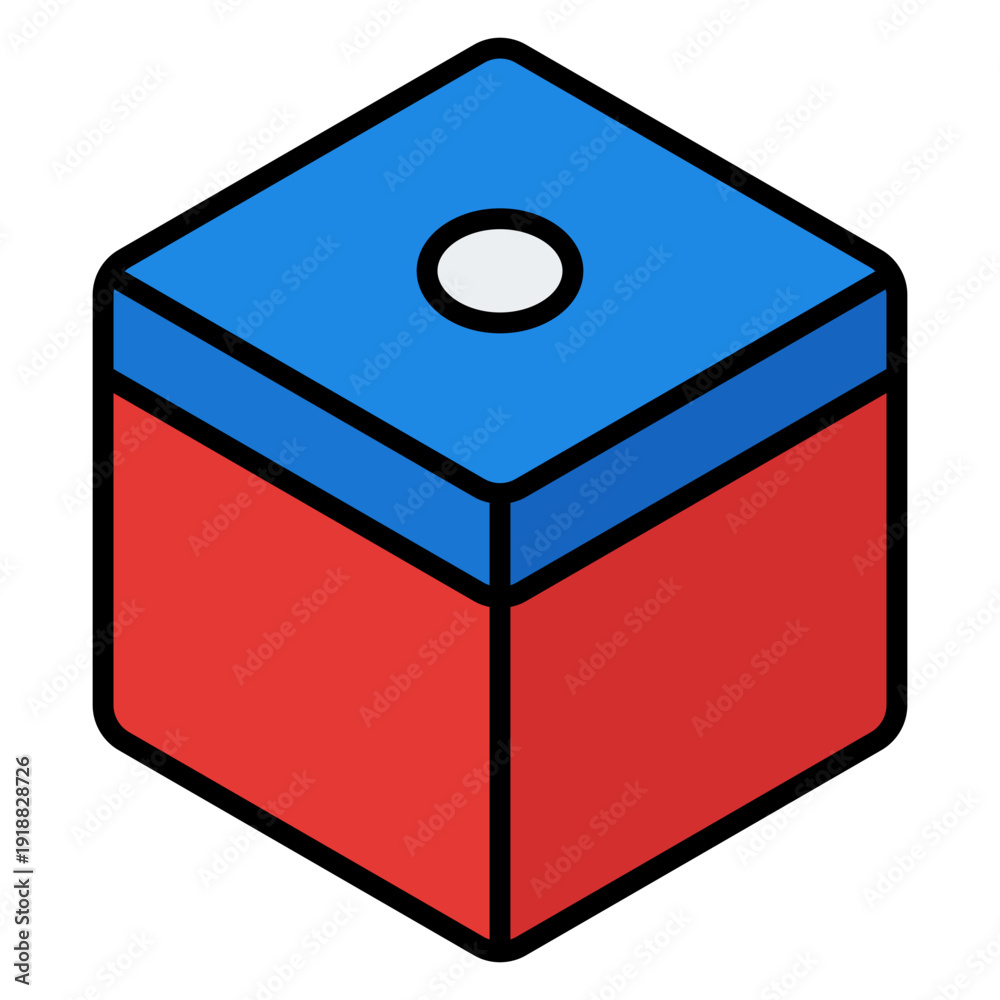 Fototapeta premium Billiard Chalk Cube Icon Filled Line Vector