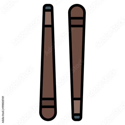 Cue Stick Billiard Icon Filled Line Vector