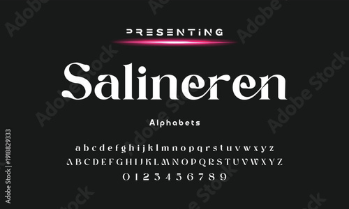 Lettering Minimalist Fashion. Elegant alphabet letters serif font and number. Typography fonts regular uppercase, lowercase.