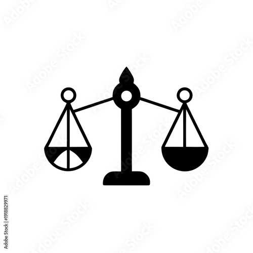 Justice scale balance icon black silhouette law equality peace minimal design