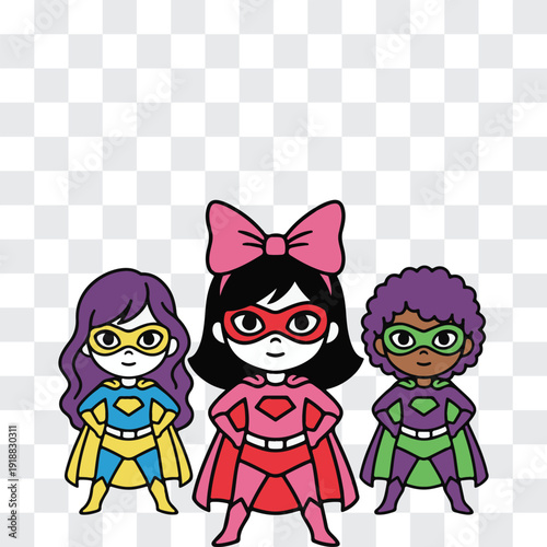 Girl Superhero Team Leader Silhouette